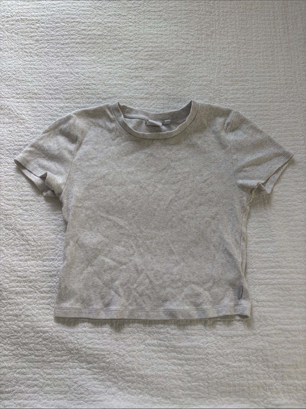 TNA Short Sleeve Crewneck Tee in Light Gray